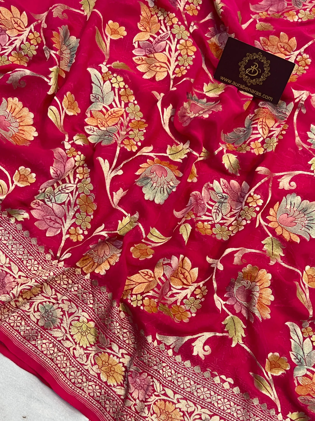 Rani Rangkaat Banarasi Khaddi Georgette Saree