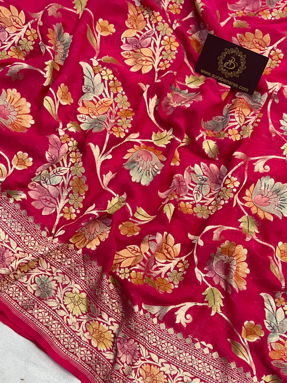 Rani Rangkaat Banarasi Khaddi Georgette Saree