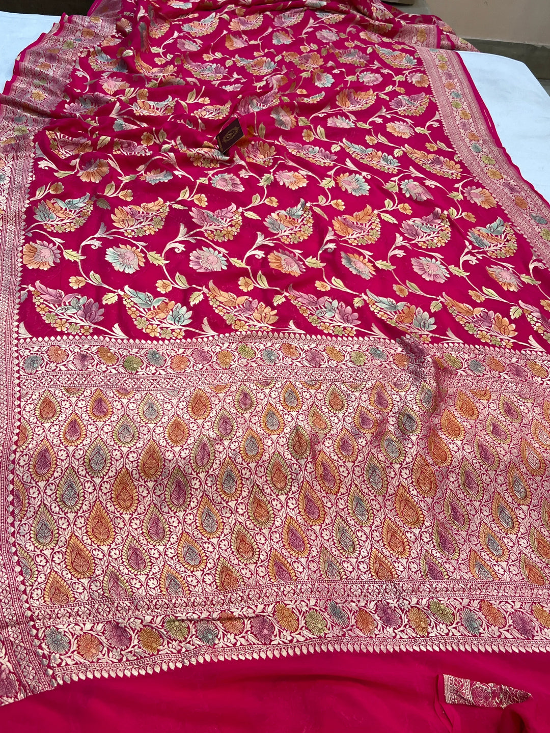 Rani Rangkaat Banarasi Khaddi Georgette Saree