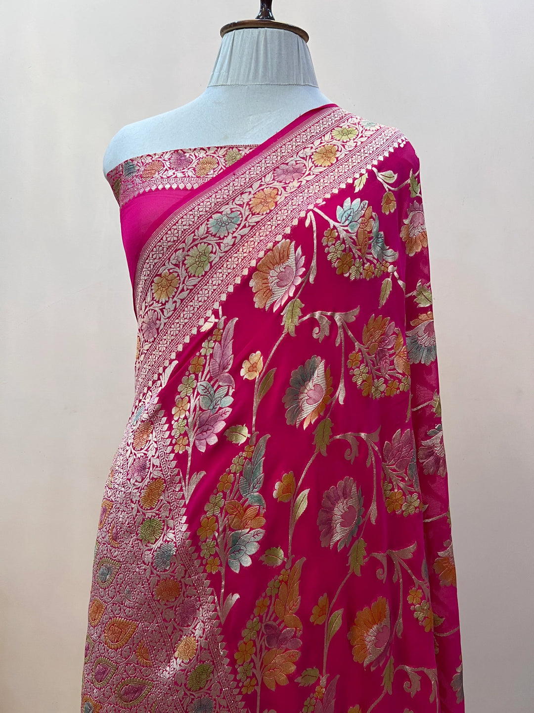 Rani Rangkaat Banarasi Khaddi Georgette Saree