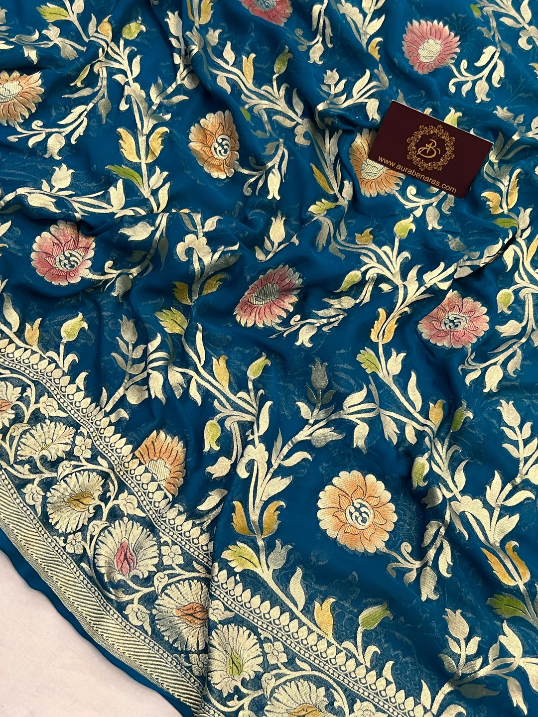 Rama Blue Rangkaat Banarasi Khaddi Georgette Saree