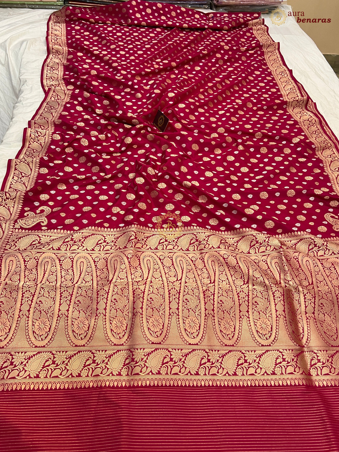 Rani Pink Pure Banarasi Handloom Katan Silk Saree - Aura Benaras