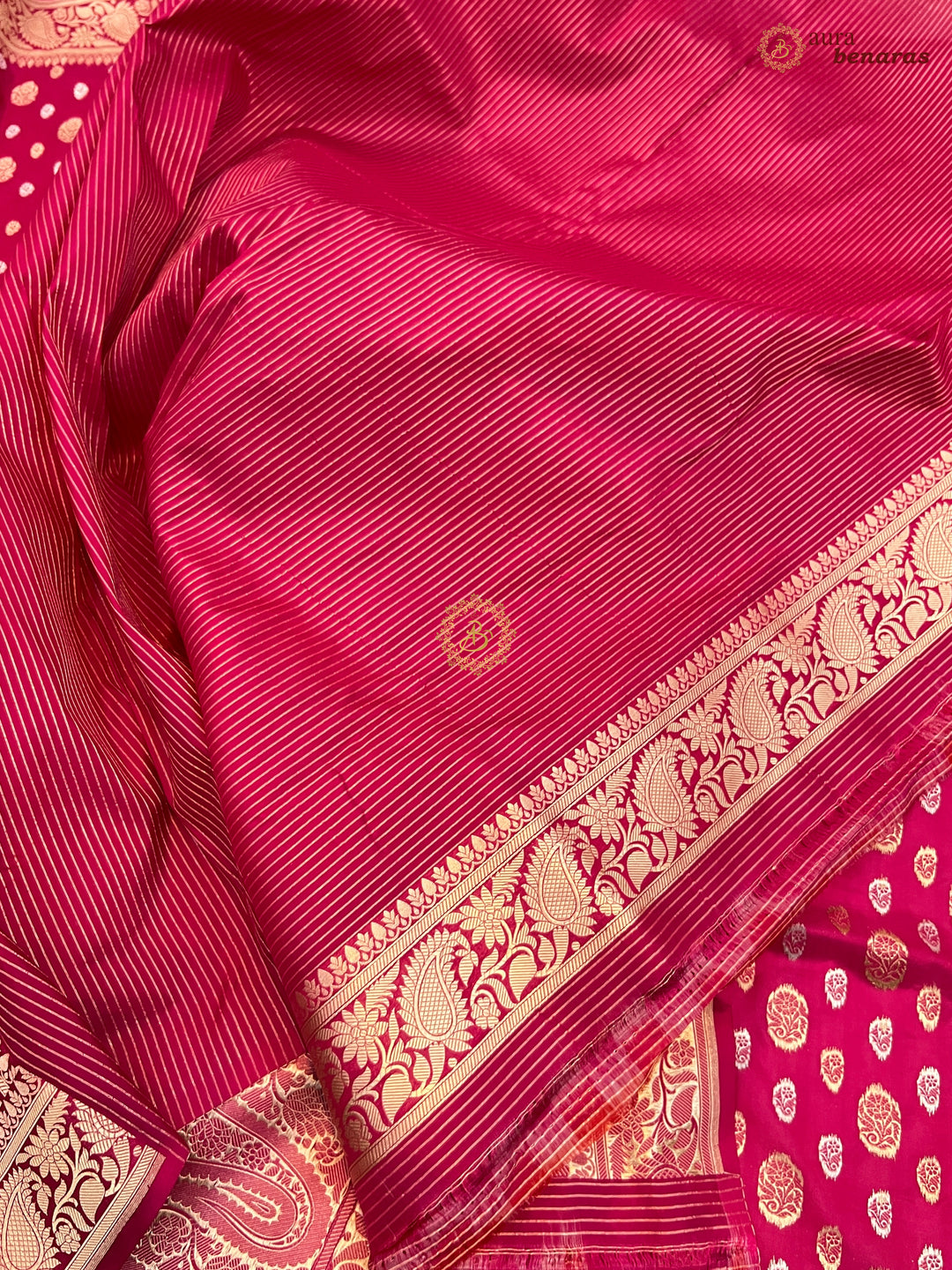 Rani Pink Pure Banarasi Handloom Katan Silk Saree - Aura Benaras