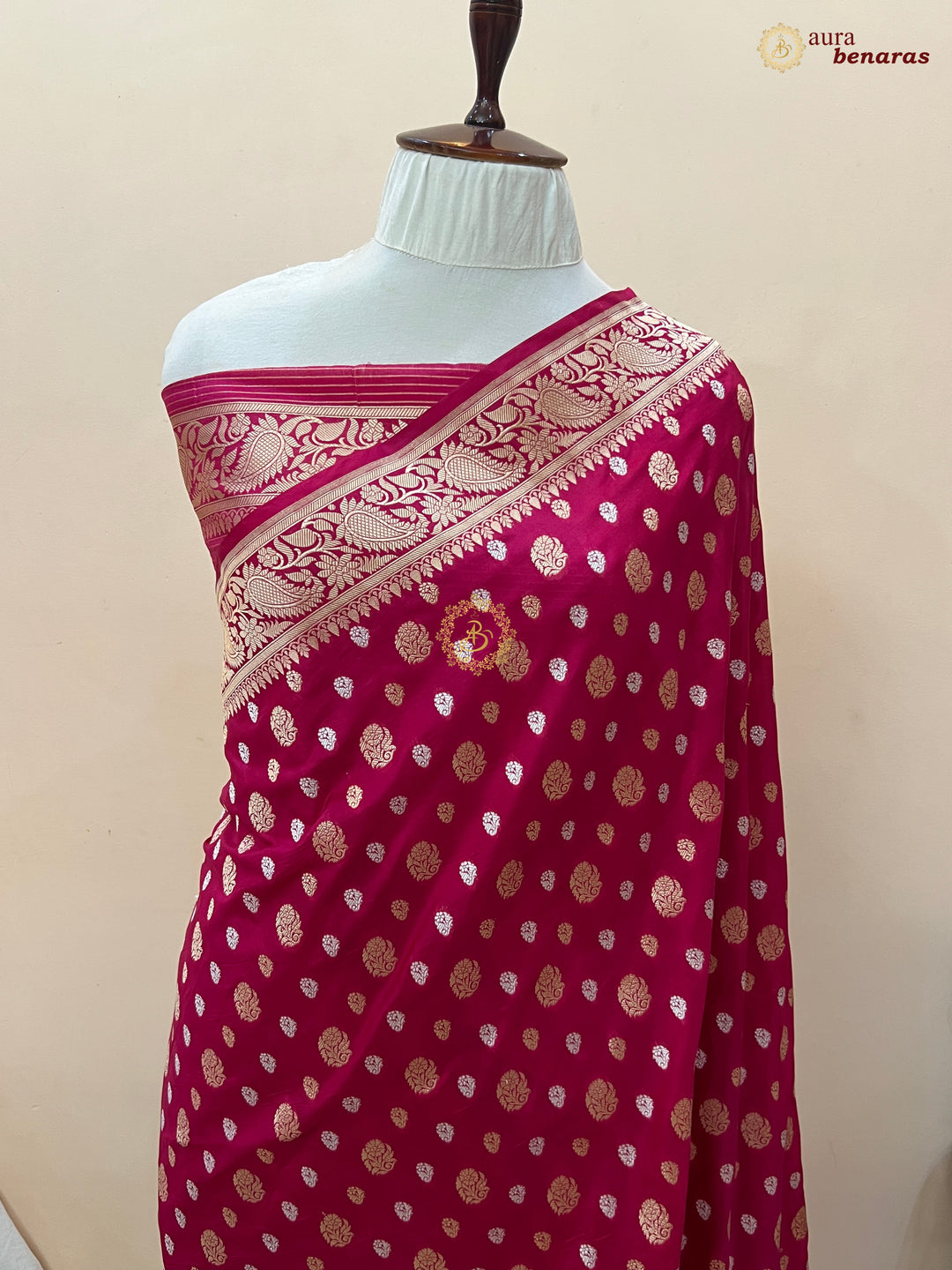 Rani Pink Pure Banarasi Handloom Katan Silk Saree - Aura Benaras