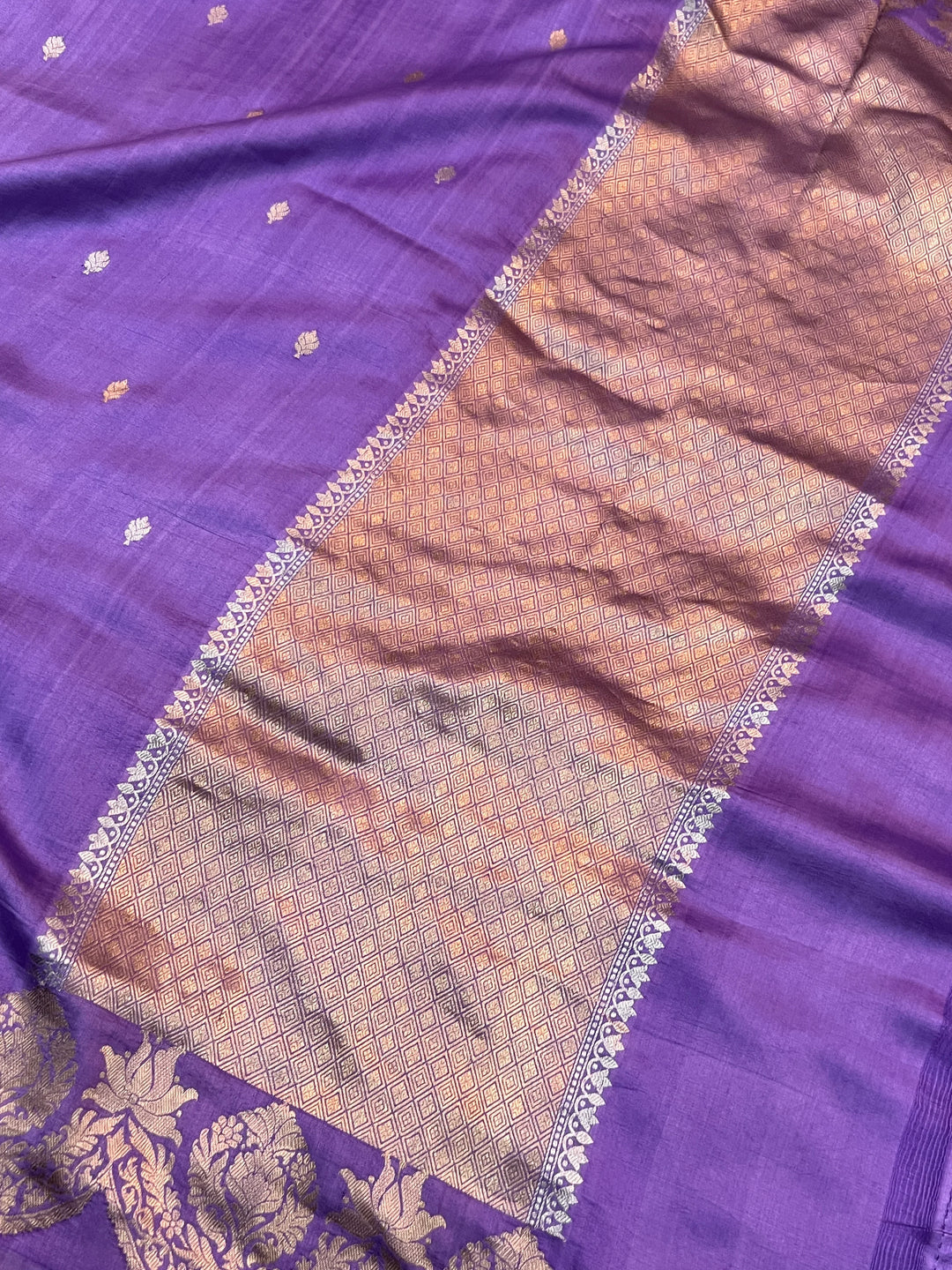 Lavender Pure Silk Handloom Banarasi Saree