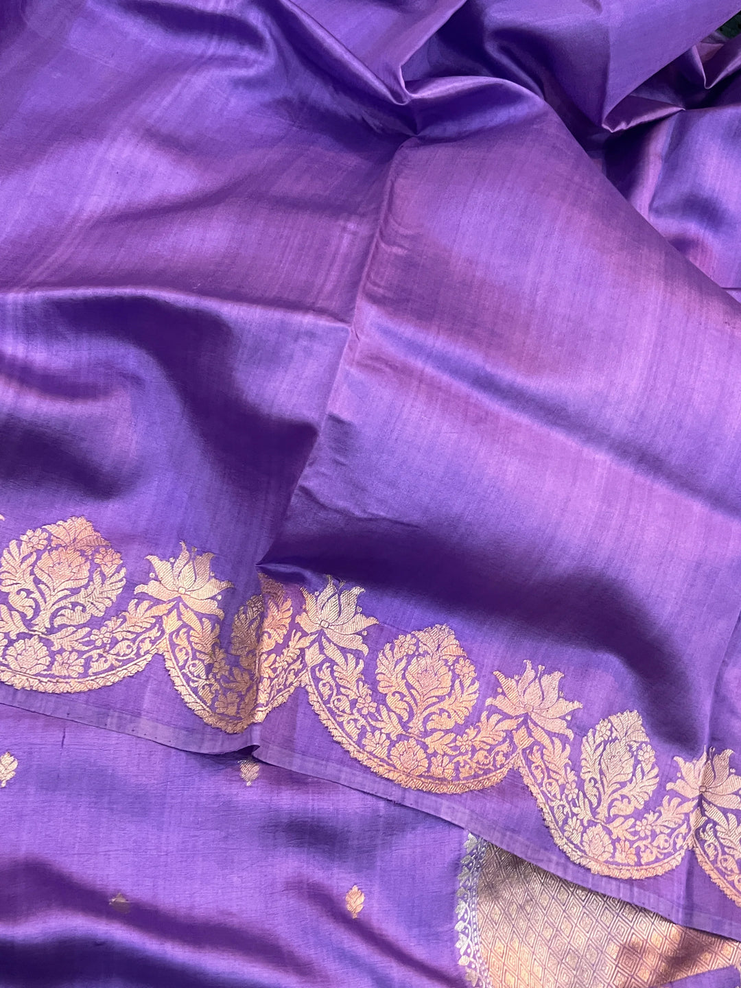 Lavender Pure Silk Handloom Banarasi Saree