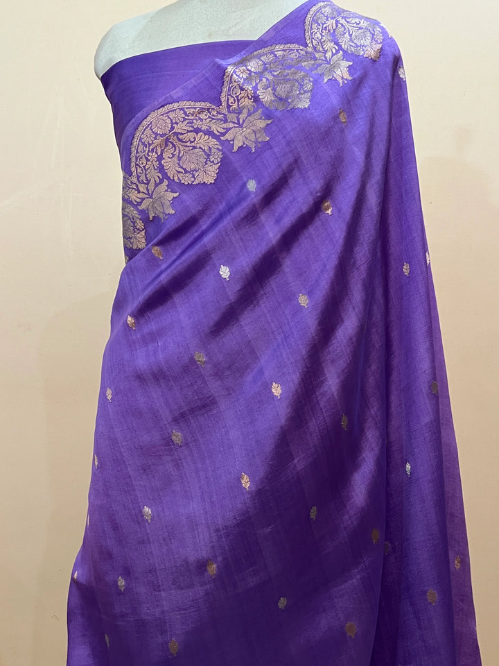 Lavender Pure Silk Handloom Banarasi Saree