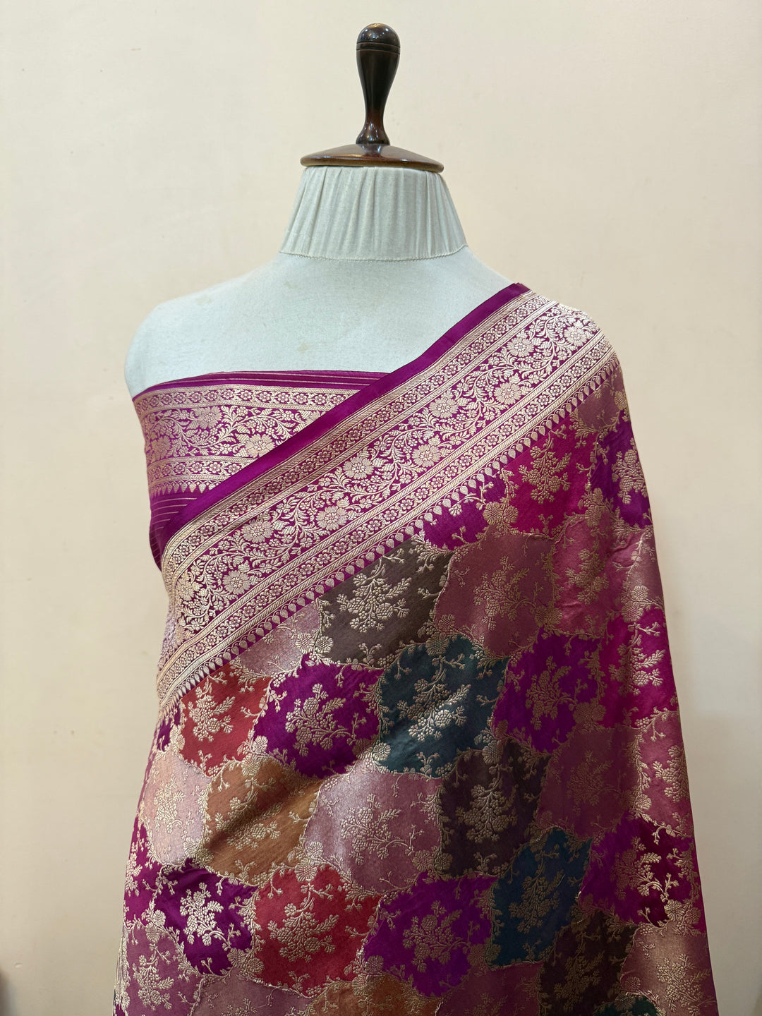 Purple Rangkaat Pure Katan Silk Banarasi Handloom Saree