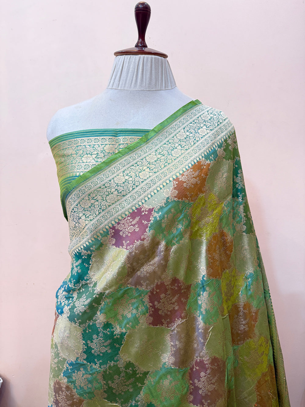 Sea Green Rangkaat Pure Katan Silk Banarasi Handloom Saree