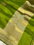 Mehendi Green Pure Banarasi Handloom Silk Saree - Aura Benaras