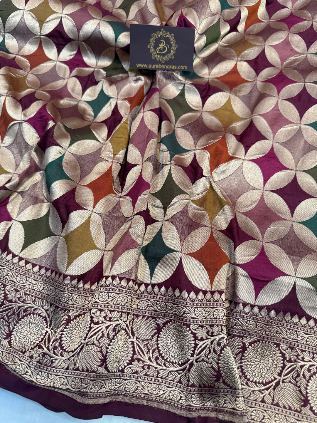 Purple Rangkaat Pure Katan Silk Banarasi Handloom Saree