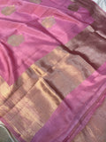 Pink Pure Banarasi Handloom Silk Saree - Aura Benaras