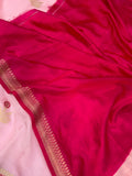 Baby Pink Pure Banarasi Handloom Silk Saree - Aura Benaras