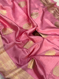 Pink Pure Banarasi Handloom Silk Saree - Aura Benaras