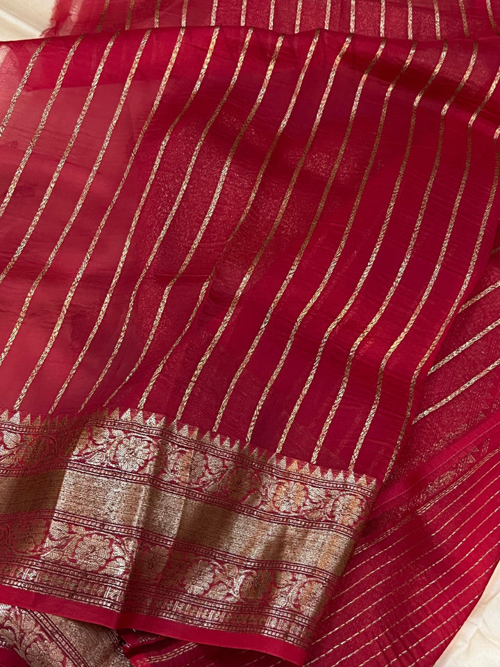 Beige Banarasi Handloom Kora Silk Saree - Aura Benaras
