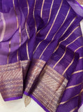 Cream Banarasi Handloom Kora Silk Saree - Aura Benaras