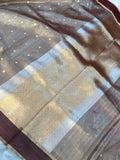 Maroon Banarasi Handloom Organza Tissue Silk Saree - Aura Benaras