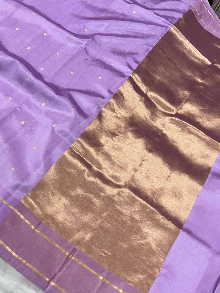 Lavender Pure Banarasi Handloom Silk Saree - Aura Benaras