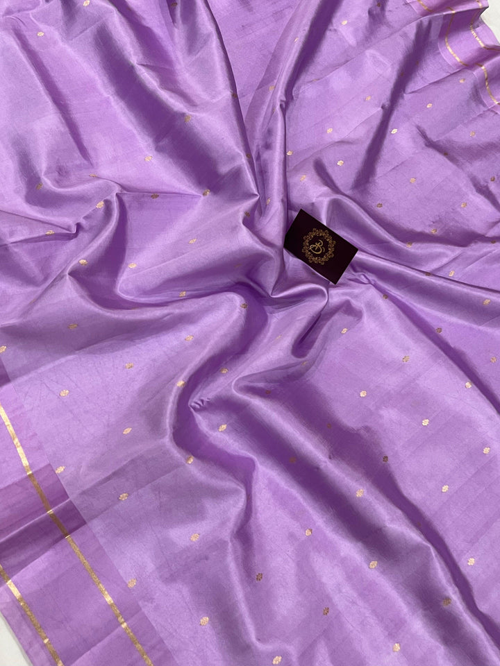 Lavender Pure Banarasi Handloom Silk Saree - Aura Benaras