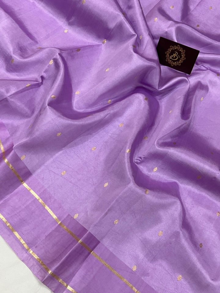 Lavender Pure Banarasi Handloom Silk Saree - Aura Benaras