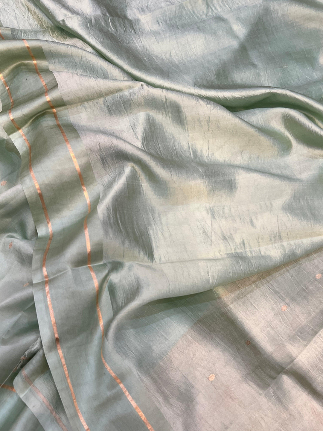 Pale Sea Green Pure Banarasi Handloom Silk Saree - Aura Benaras