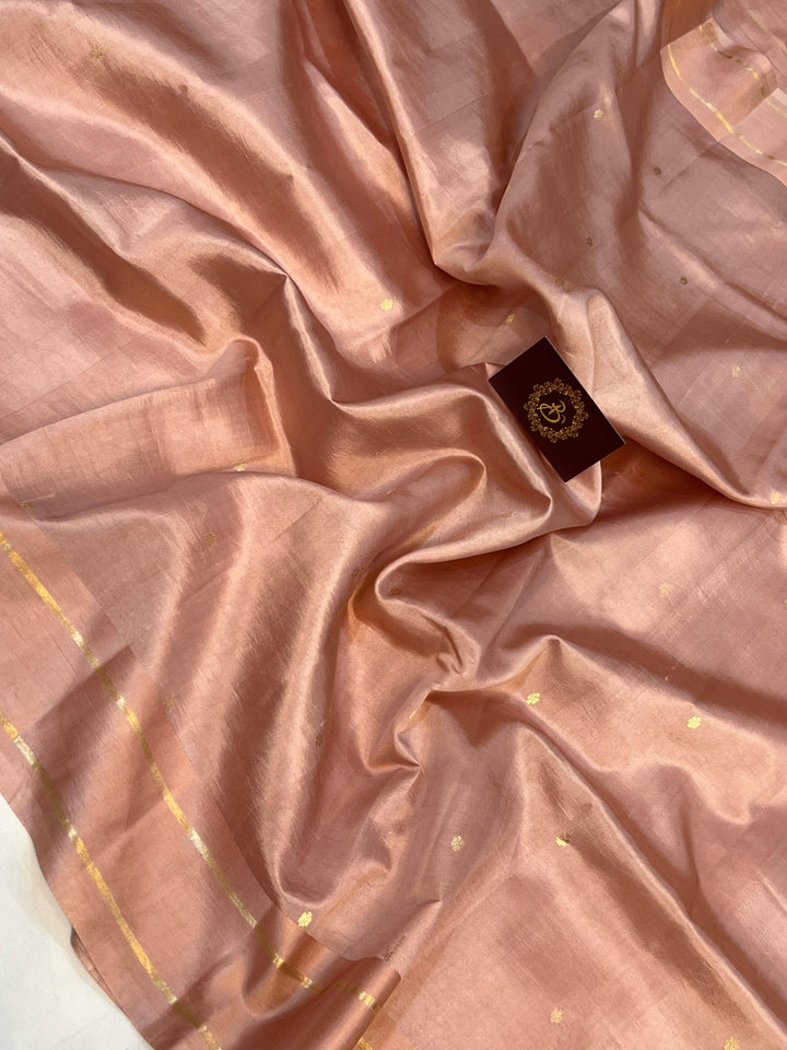 Old rose Pure Banarasi Handloom Silk Saree - Aura Benaras