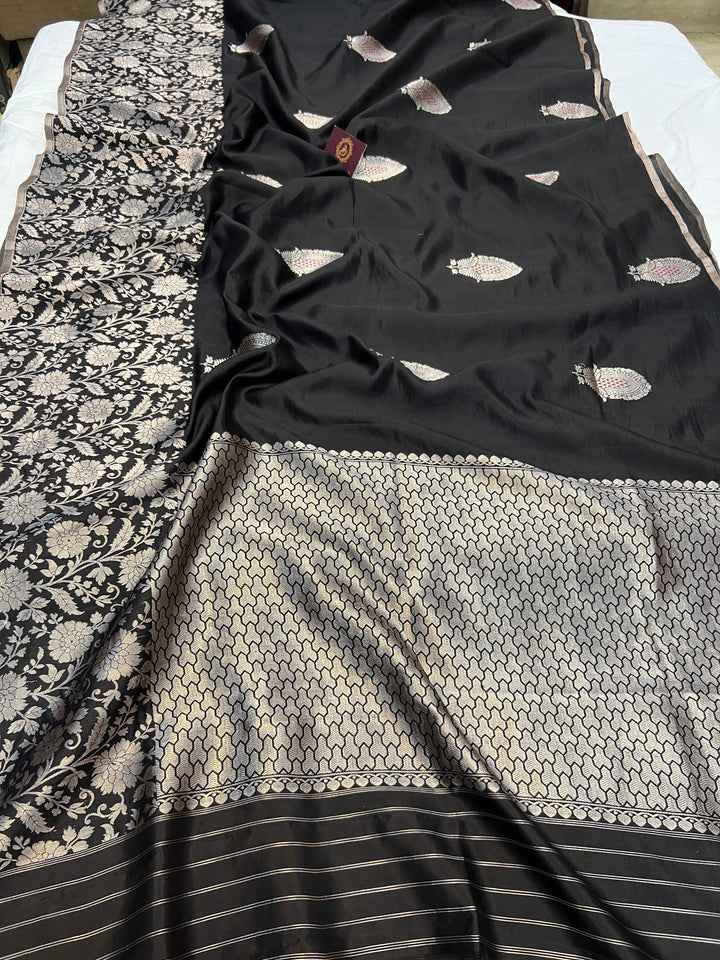 Black Pure Silk Handloom Banarasi Saree