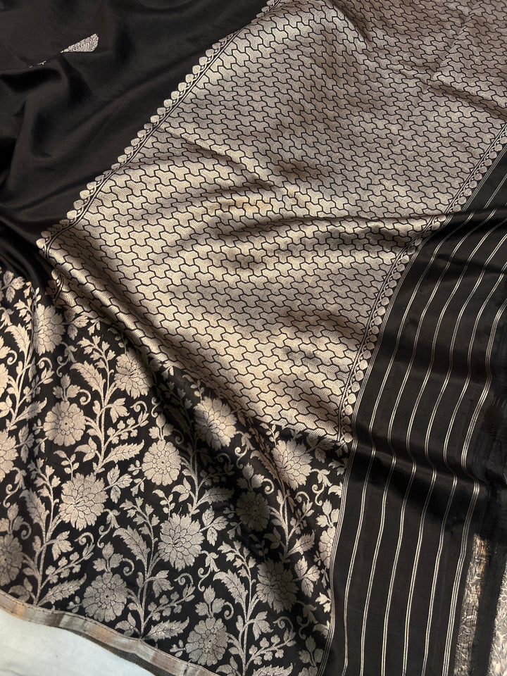 Black Pure Silk Handloom Banarasi Saree