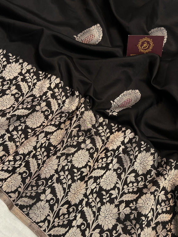 Black Pure Silk Handloom Banarasi Saree