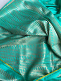 Sea Green Banarasi Handloom Katan Satin Silk Saree - Aura Benaras