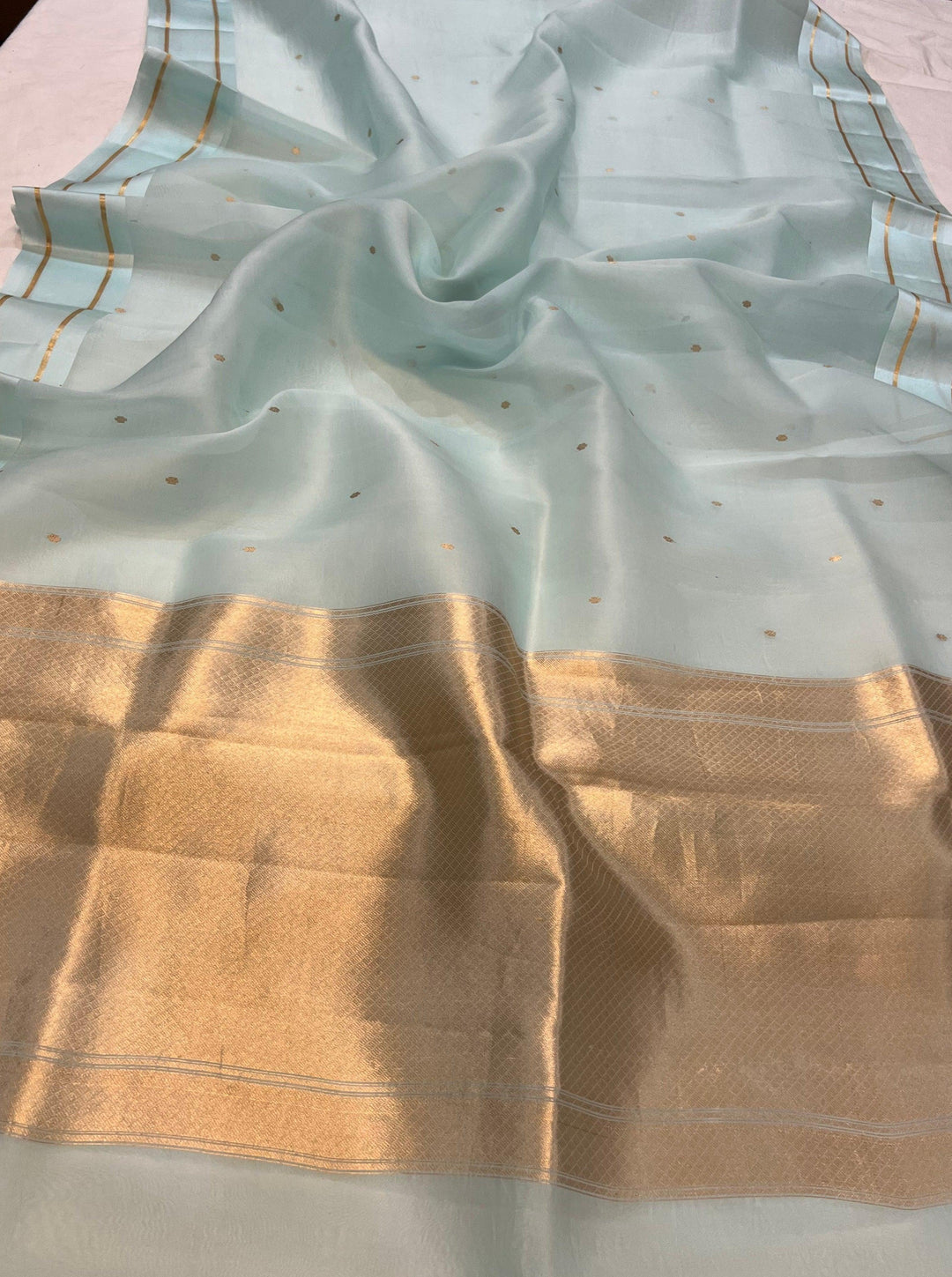 Pani Blue Pure Banarasi Handloom Silk Saree - Aura Benaras