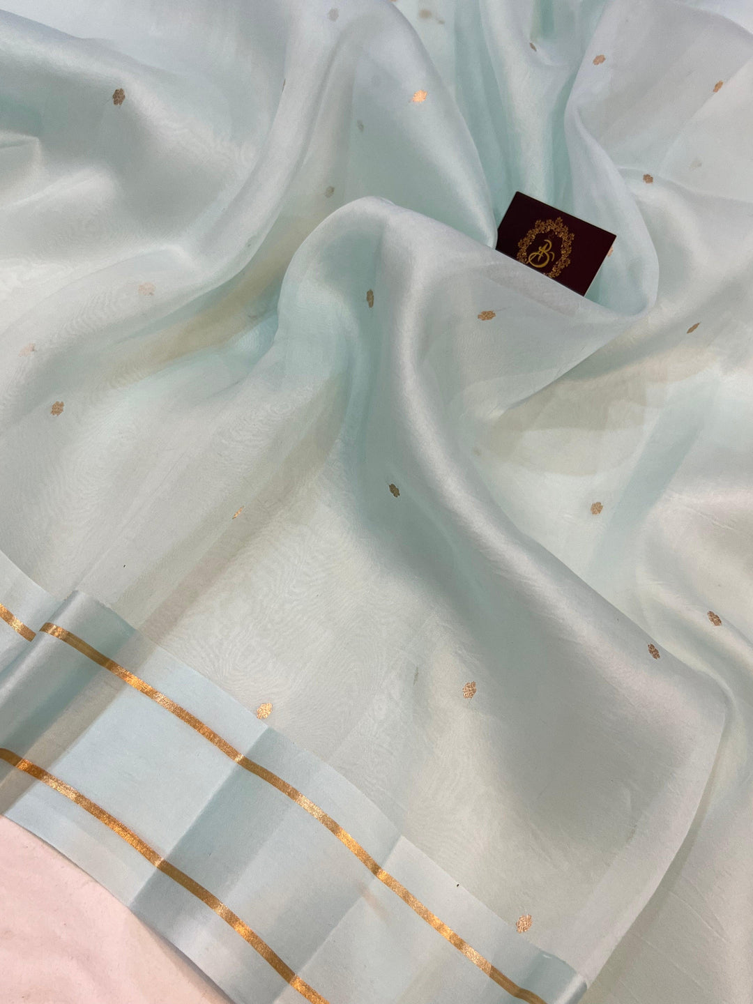 Pani Blue Pure Banarasi Handloom Silk Saree - Aura Benaras