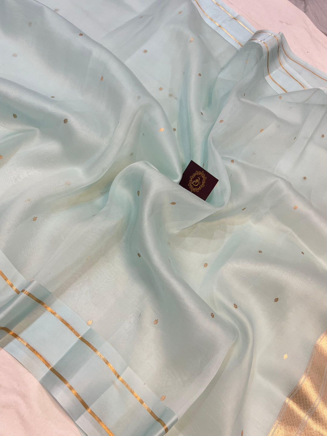 Pani Blue Pure Banarasi Handloom Silk Saree - Aura Benaras