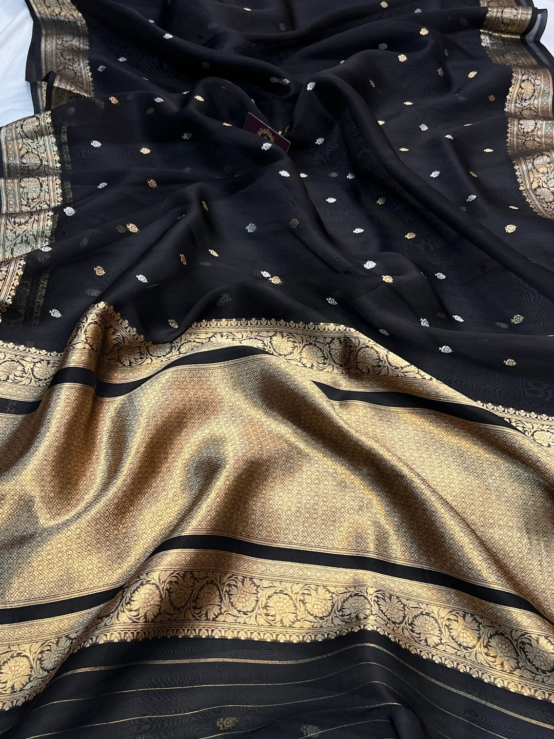 Black Pure Silk Handloom Banarasi Saree