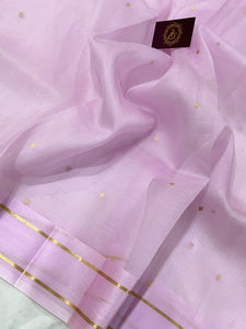 Pani Lavender Pure Banarasi Handloom Silk Saree - Aura Benaras