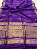 Purple Pure Banarasi Handloom Silk Saree - Aura Benaras