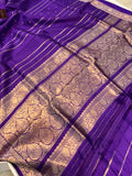 Purple Pure Banarasi Handloom Silk Saree - Aura Benaras