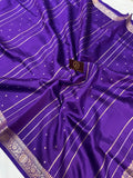 Purple Pure Banarasi Handloom Silk Saree - Aura Benaras