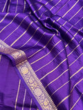 Purple Pure Banarasi Handloom Silk Saree - Aura Benaras