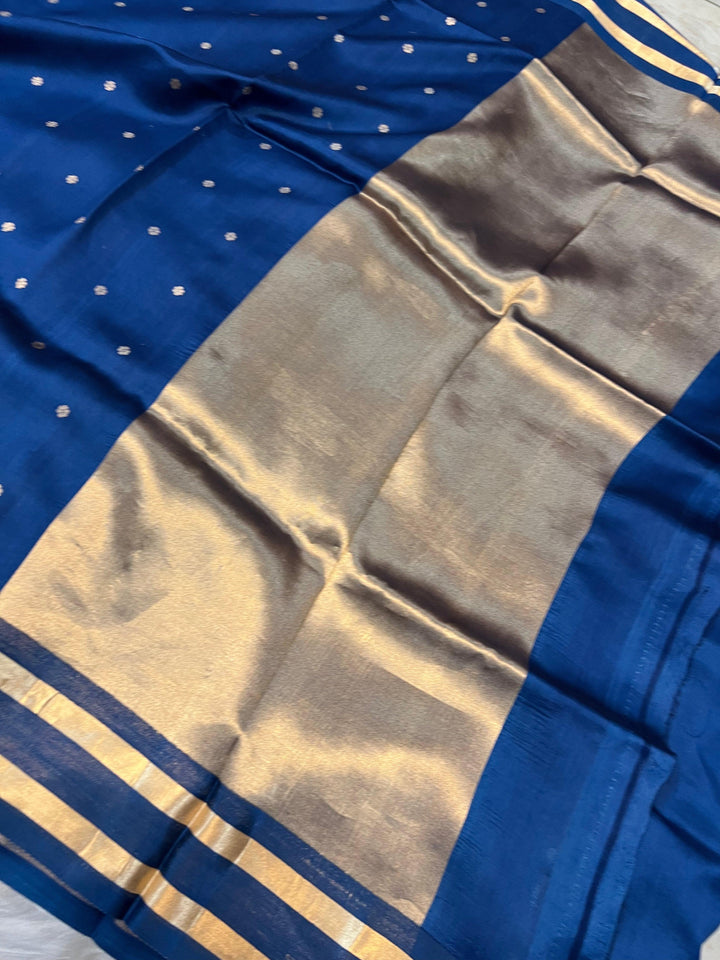 Teal Pure Banarasi Handloom Silk Saree - Aura Benaras