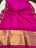 Rani Pink Pure Banarasi Handloom Silk Saree - Aura Benaras