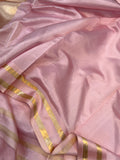 Baby Pink Pure Banarasi Handloom Silk Saree - Aura Benaras