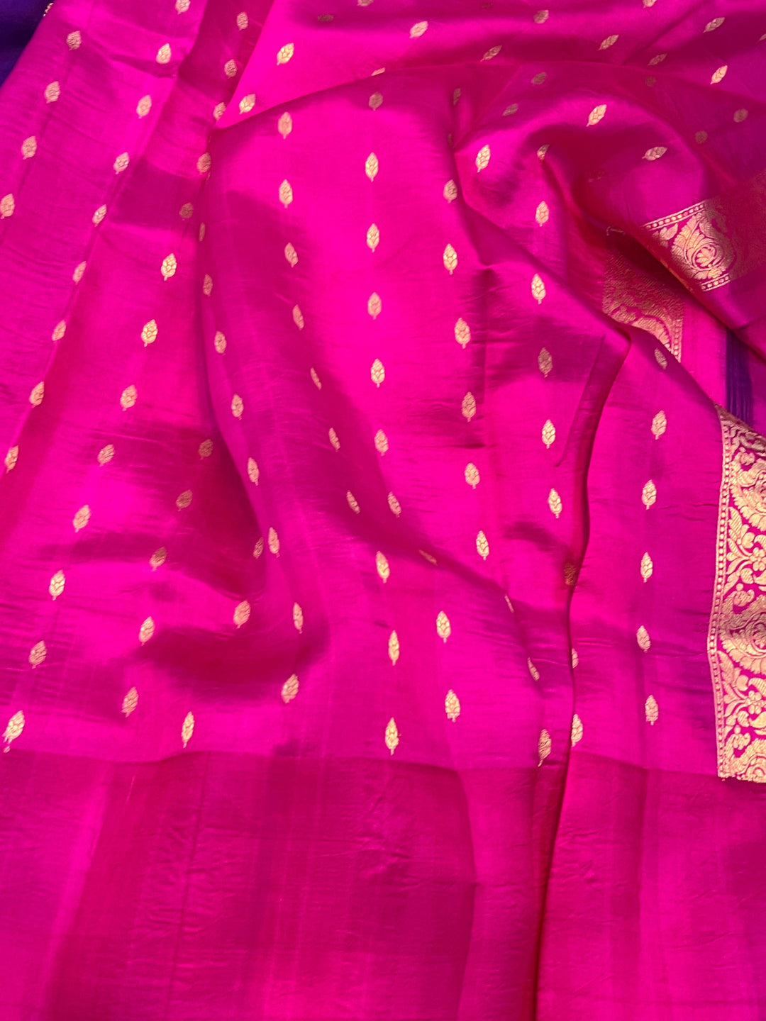 Purple Pure Banarasi Handloom Silk Saree - Aura Benaras