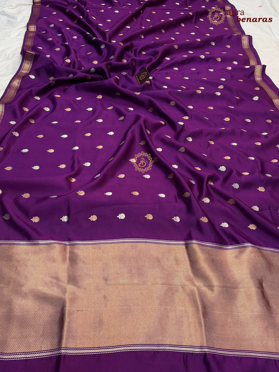 Purple Pure Banarasi Handloom Silk Saree with Kadhwa Sona Rupa Motifs