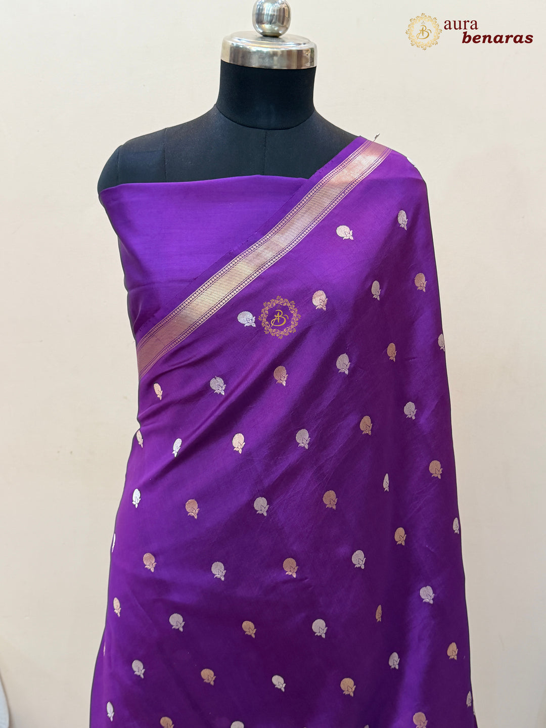 Purple Pure Banarasi Handloom Silk Saree with Kadhwa Sona Rupa Motifs