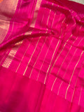 Peach Pure Banarasi Handloom Silk Saree - Aura Benaras