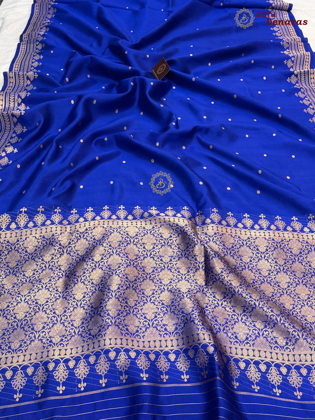Royal Blue Banarasi Silk Saree | Kadhwa & Sona Rupa Border