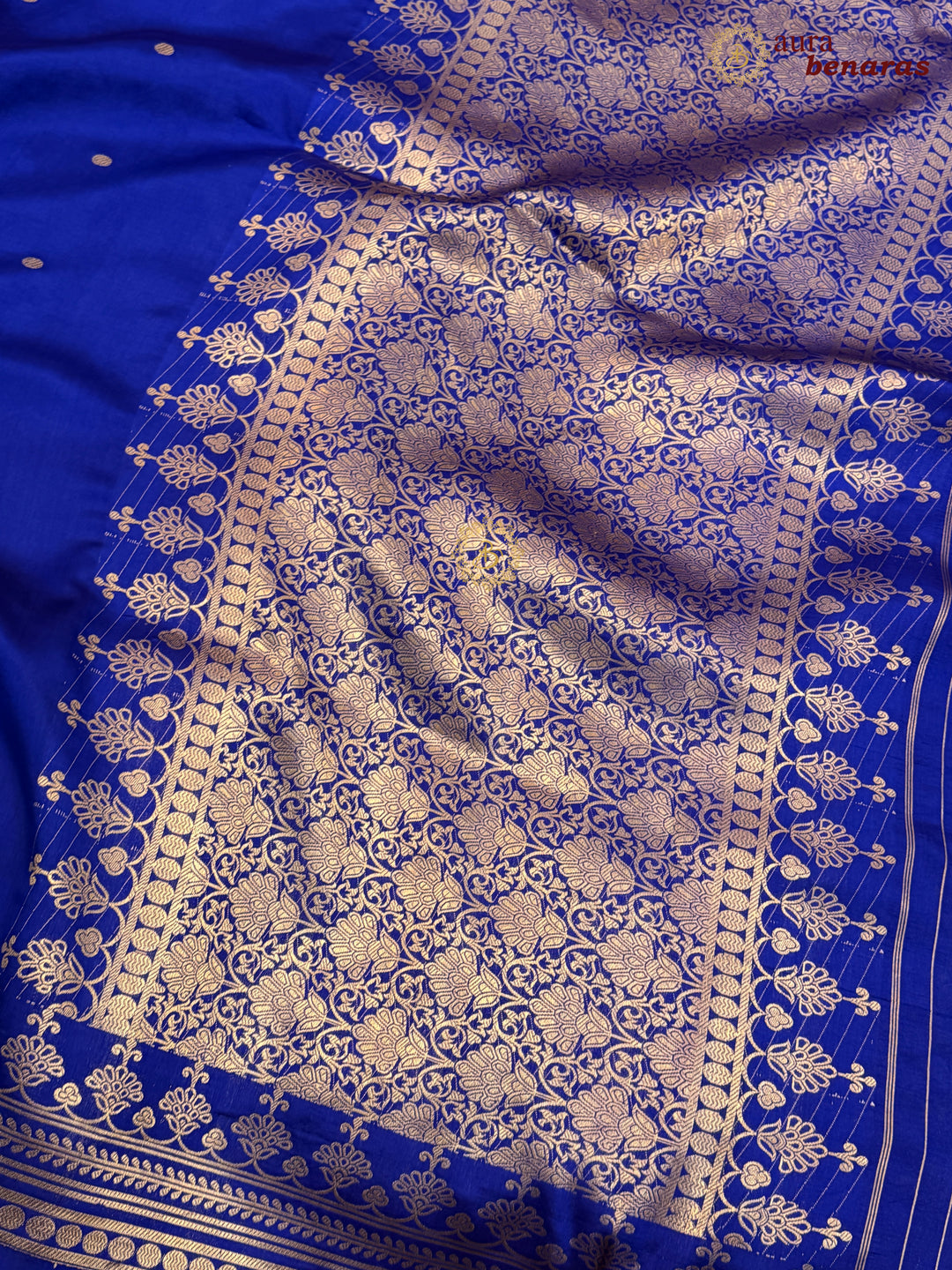 Royal Blue Banarasi Silk Saree | Kadhwa & Sona Rupa Border