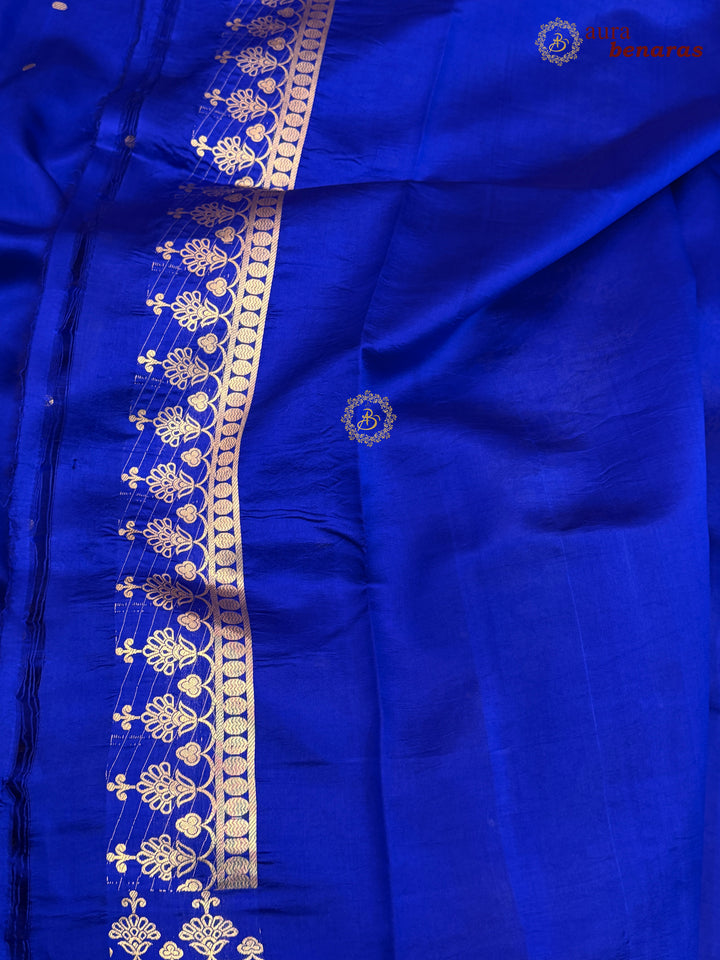 Royal Blue Banarasi Silk Saree | Kadhwa & Sona Rupa Border
