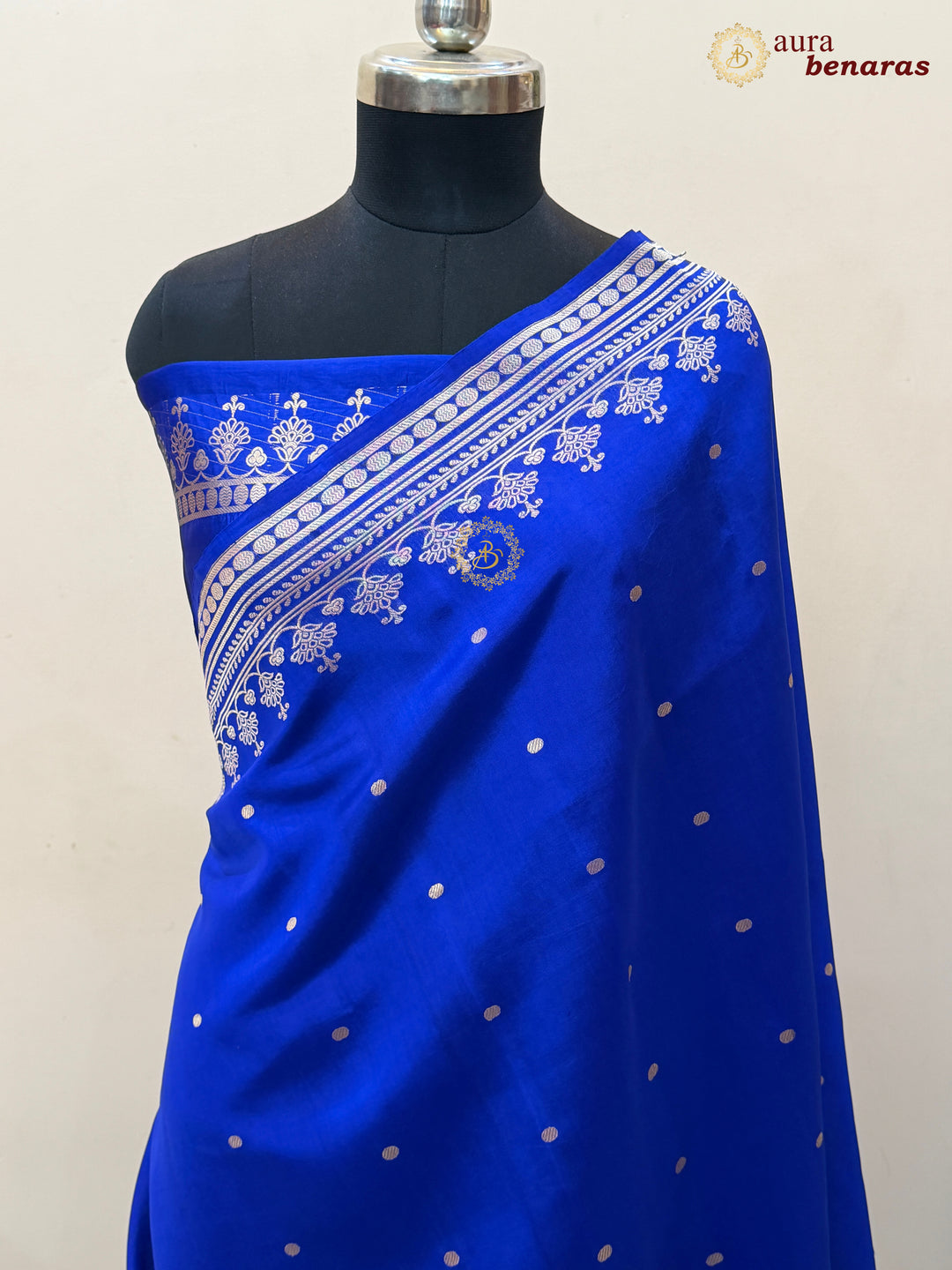 Royal Blue Banarasi Silk Saree | Kadhwa & Sona Rupa Border